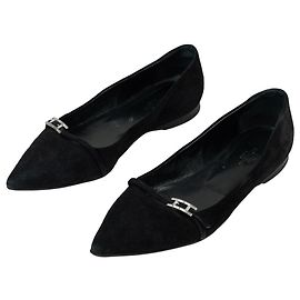 Sapatilhas Hermès Laura em camurça preta Preto