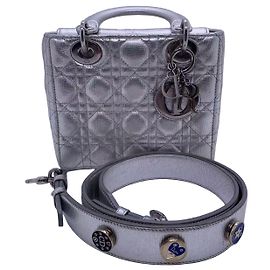 Bolsa Dior Diana quatro bolsos prata couro Prata