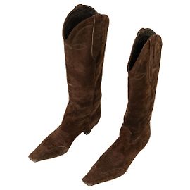 Khaite Dallas brown suede boots Brown