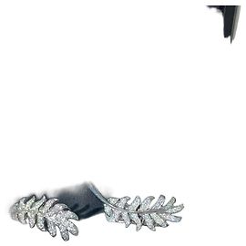 Brincos Chanel Plume Feather em ouro branco 18K e diamantes Prata