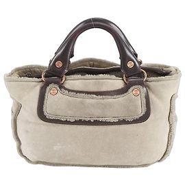 Céline Bolsa de couro Boogie da Celine Marrom Bege