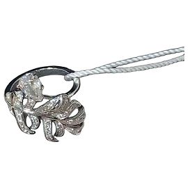 Chanel PLUME diamond feather ring silvery size 49 Silvery