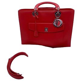 Dior Double-sided Envelope Briefcase Red Leather Red