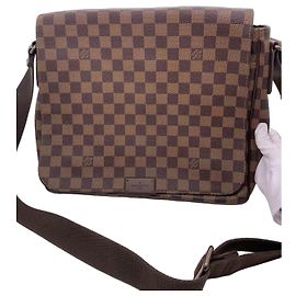 Louis Vuitton Borsa a Tracolla Brooklyn Quadri Marrone Marrone