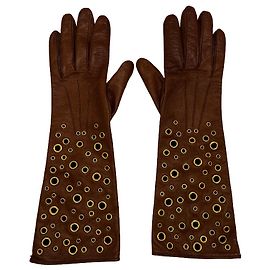 Prada Œillets couro XS Marrom