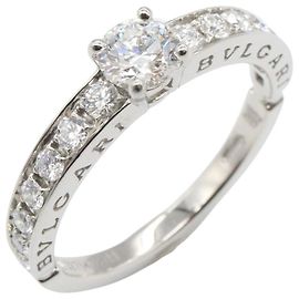 Bulgari Bvlgari Platinum Diamond Band Ring Silvery Other