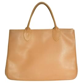 Longchamp Roseau Heritage Tote Bag Tan Camel Grained Leather Made In France Camel
