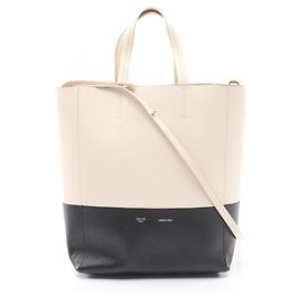 Céline Celine Vertical Small Cabas 2-Way Tote Bag Black White
