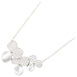 Tiffany & Co. Paper Flower Cluster Diamond Necklace Silvery Other