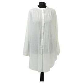 Autre Marque Blusa lunga trasparente bianca SKIN Bianco