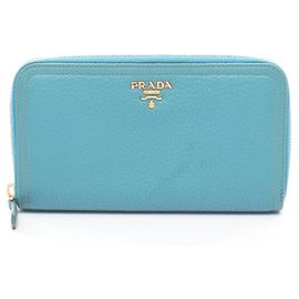 Prada VIT.DAINO Round Long Wallet Blue