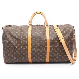 Bolsa Boston Keepall Bandoulière 60 Louis Vuitton Marrom Monograma