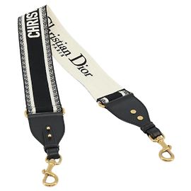 Christian Dior Shoulder Strap Canvas 37.4"" Black Auth ep14318V Black
