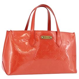 LOUIS VUITTON Sac Wilshire PM Monogram Vernis Couleur Orange Coucher de Soleil M93644 Auth 176732A Autre