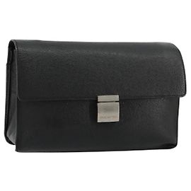 LOUIS VUITTON Taiga Selenga Clutch Bag Ardoise M30782 LV Auth bs34703 Grey