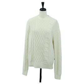 LOUIS VUITTON Suéter de Punto Algodón XS Blanco LV Auth 174771A Blanco