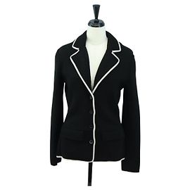 Salvatore Ferragamo Jacket Wool S Black Auth 174770A Black