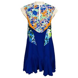 Stella Mc Cartney Stella McCartney Blue Multi Printed Silk Dress Blue