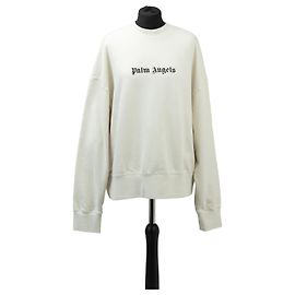 Palm Angels Sweatshirt aus Baumwolle in Weiß mit schwarzem Logo Weiß