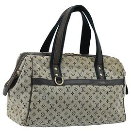 LOUIS VUITTON Monogram Mini Josephine GM Sac à Main Bleu M92211 LV Auth 176856 Bleu
