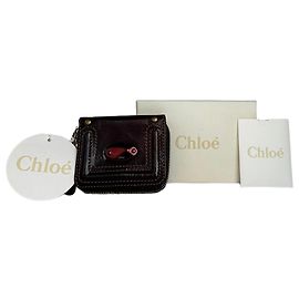 Vintage Chloé Paddington Leather Wallet Burgundy Dark red