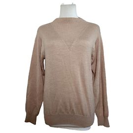Vintage Dior Sport Woll-Punktstrickpullover rosa beige M Pink
