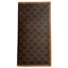 Céline Portefeuille long en toile enduite monogramme Macadam Triomphe vintage de Celine marron Marron