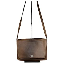 Borsa a tracolla in pelle grana con logo 4G vintage di Givenchy, color tan Cammello