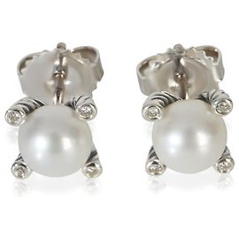 Orecchini in argento sterling con perle e diamanti David Yurman Altro