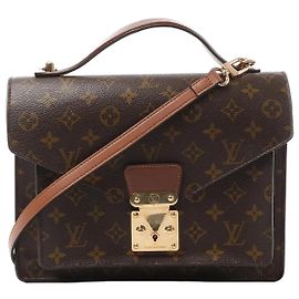 Sac à main 2 voies Monceau en toile Monogram Louis Vuitton en marron M51185 Marron