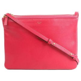 Céline Bolsa transversal de couro Celine Trio Grande em rosa Cinza