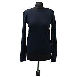 Max Mara Kaschmir Pullover marineblau Rundhals Marineblau