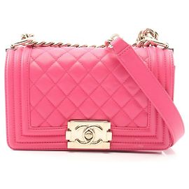 Bolsa de Ombro Chanel Boy Small Rosa