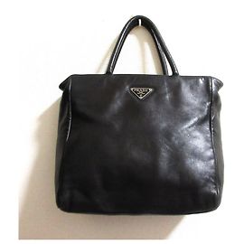 Prada Nappa Leather Tote Bag Black