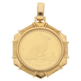 Autre Marque K24 K18 Münzanhänger mit Diamant Golden