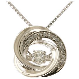 Autre Marque Collar de diamantes en oro blanco de 18K Plata