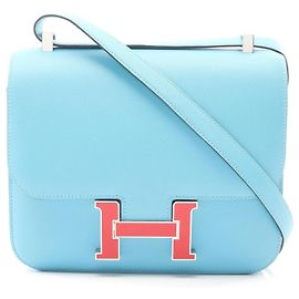 Bolsa de Ombro Constance 3 24 da Hermès Azul
