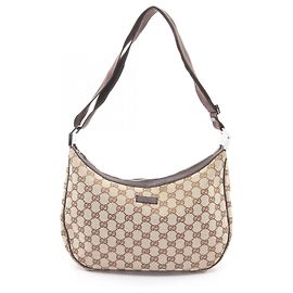 Bolsa de Ombro Gucci GG Canvas Marrom Bege