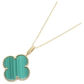 Van Cleef & Arpels Magic Alhambra Malachite Necklace Golden