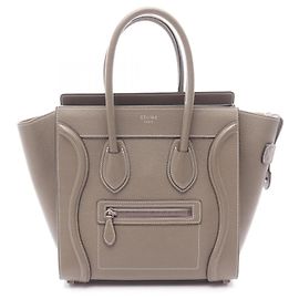 Céline Celine Luggage Micro Shopper Tote Bag in Greige Grau