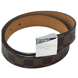 Cinto Damier Louis Vuitton, Carrée M6803 Marrom Damier ebene