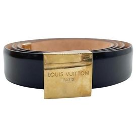 Cinto padrão de couro marrom Louis Vuitton Marrom