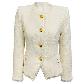 L'Agence Die Ivory Nerina Tweed-Blazer Beige