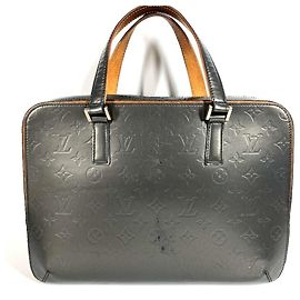 Louis Vuitton Monogram Matte Malden Briefcase Navy blue