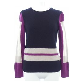 Hermès Jersey de cachemira Hermes 34 Negro Beige Púrpura
