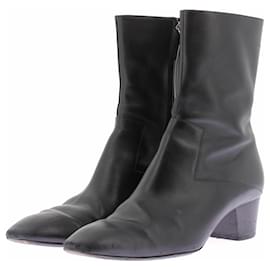 Hermès Black Leather Boots Black