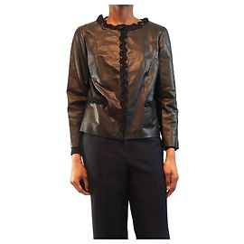 Chanel Schwarze Lammlederjacke 2009 - Größe UK 12 Schwarz