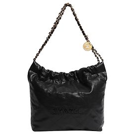 Chanel Black 22 caviar leather shoulder bag Black