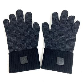Louis Vuitton Damier Graphite Wool Gloves Black