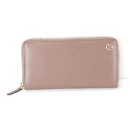 Gucci Interlocking Long Wallet in Gray Beige and Pink Pink Beige